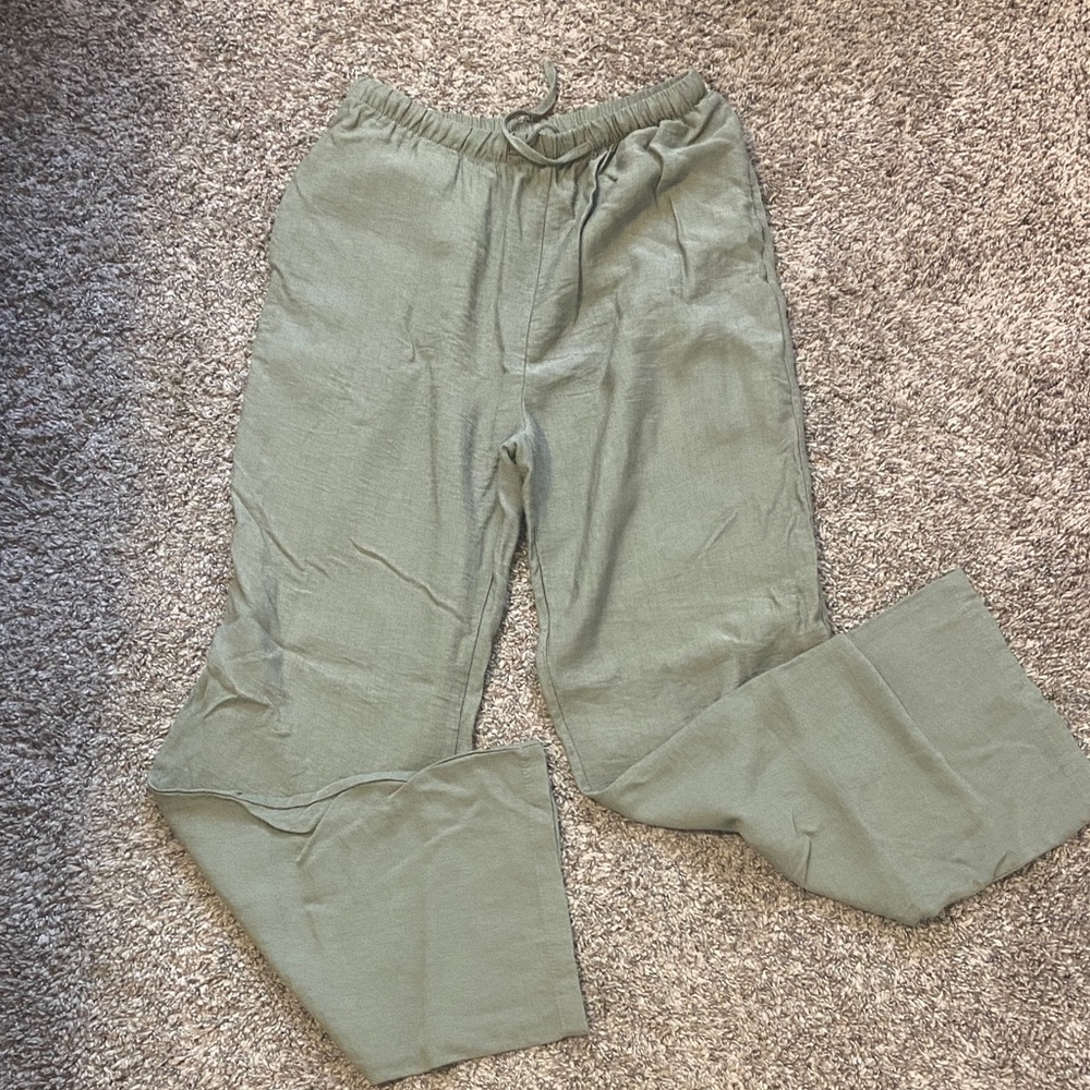 SHEIN Olive Green Drawstring Pants